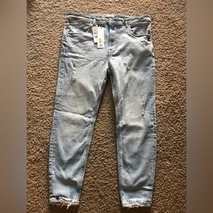 Denim Mens Blue Jeans Skinny Cropped